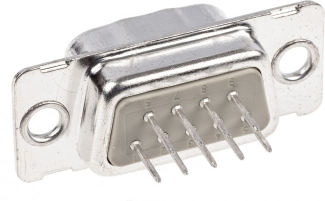 023132, TMC 9 Way Through Hole D-sub Connector Plug, 2.75mm Pitch