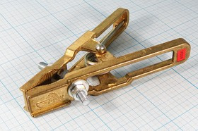 Зажим L160x25x80, 400А, на кабель, 2C винт, латунь, КЗ-40 Зажим L160x25x80, 400А, на кабель, 2C винт, латунь, КЗ-40