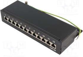 LOG-NP0019B, Patch panel; RJ45; Кат: 6a; черный; накладное; IDC