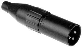 AC3MBJ, XLR Connectors 3 Pole XLR Male Cable Connector Stamped Contacts Large Cable Clamp Black Finish