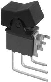 M2T12TXW41-DA, ROCKER SWITCH, SPDT, 6A, 125VAC, BLK, TH