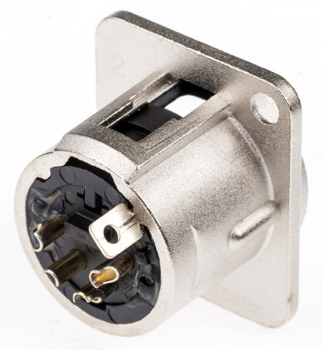 NC4MD-L-1, XLR Connectors 4P MALE NKL/SILVER