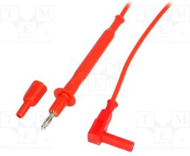 PJ4412F4-100-R, Измерительный провод, 20А, в корпусе, Uном: 1кВ, Дл: 1м, красный PJ4412F4-100-R, Измерительный провод, 20А, в корпусе, Uном: 1кВ, Дл: 1м, красный