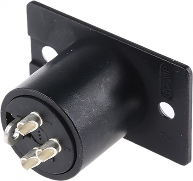 XLR panel plug, 3 pole, silver-plated, metal, NC3MP-BAG