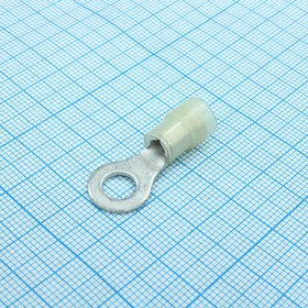 ВНКИ 6.0-6, Виброустойчивый кольцевой кабельный изолированный наконечник с нейлоновой манжетой, сечение 2.5-6 мм2 под М6