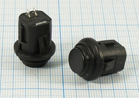 Влагозащищённый выключатель кнопочный с фиксацией SPST, ON-OFF, черный, 220В/3А, IP54; №2286Bl ПКн\250\ 3\SPST\d14\\чер\ IP54\2C\KA6-11-FAA-