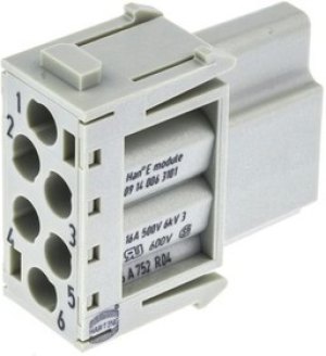 09140063101, Heavy Duty Power Connectors 6P FEMALE MODULE HAN MODULAR E 09140063101, Heavy Duty Power Connectors 6P FEMALE MODULE HAN MODULAR E