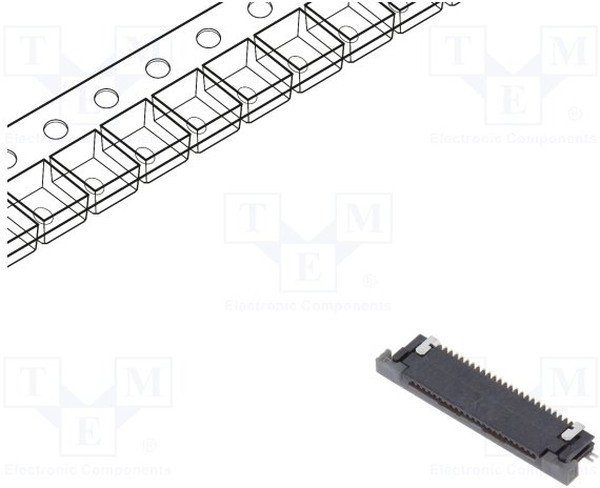SFV24R-4STBE1HLF/C, Разъем: FFC (FPC); горизонтальный; PIN: 24; SMT; SFV; 50В; 500мА SFV24R-4STBE1HLF/C, Разъем: FFC (FPC); горизонтальный; PIN: 24; SMT; SFV; 50В; 500мА