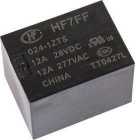 HF7FF/024-1ZTS, Реле 1 переключ. 24VDC, 10A/250VAC SPDT