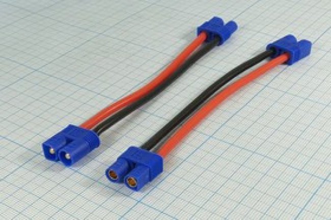 Разъем питания EC3 вилка - разъем EC3 розетка, монтаж на кабель, L 100мм, EC3 Extenslon wire 14AWG 10см, 2C Разъем питания EC3 вилка - разъем EC3 розетка, монтаж на кабель, L 100мм, EC3 Extenslon wire 14AWG 10см, 2C