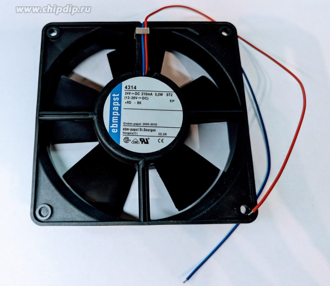 Вентилятор Ebmpapst 4314 24V 210mA 5.0W ST2 120x32 2pin
