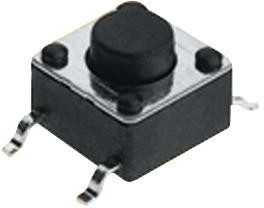 1301.9315.24, Тактильная кнопка, Top Actuated, SMD (Поверхностный Монтаж), Round Button, 160 гс