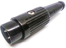 611-0300, Circular DIN Connectors PLUG BLACK 3 PIN