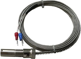 Температурный датчик K-тип на изолированном проводе 3м с замковым/резьбовым креплением