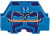 261-334, 4-пров. модульная клемма, 0,08-2,5 мм2, с креп.фланцем, синяя