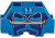 261-334, 4-пров. модульная клемма, 0,08-2,5 мм2, с креп.фланцем, синяя