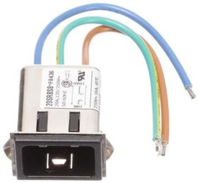 20SRBS8, AC Power Entry Modules 20A, Snap-In Wire Leads