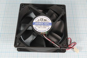 Вентилятор 120x120x38, напряжение 12В, ток 0,55А, выводы 3L, подшипник качения, JF1238B1HM-R JAMI