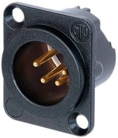 NC4MD-LX-B, XLR Receptacle, Plug, Straight, Panel Mount, 4 Poles NC4MD-LX-B, XLR Receptacle, Plug, Straight, Panel Mount, 4 Poles