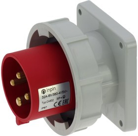 Встраиваемая вилка 32A/400V/3P+E/IP67, фланец 86x86 CA832
