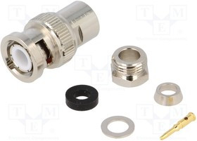 BNC-107, Вилка, BNC, "папа", прямой, 50Ом, B9907, RG223V, RG58, 5мм, на провод