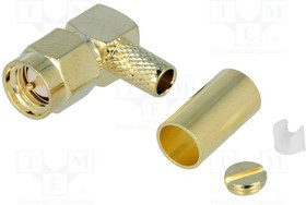 SMA-011NP-K, Вилка SMA "папа" угловой 90° RG58 обжим провод