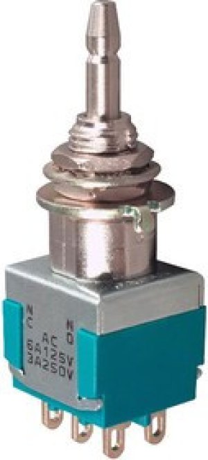 MPA206R, Переключатель: кнопочный; Пол: 2; DPDT; 6A/125ВAC; 6A/6ВDC; ON-(ON)