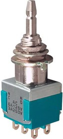 MPA206R, Переключатель: кнопочный; Пол: 2; DPDT; 6A/125ВAC; 6A/6ВDC; ON-(ON)