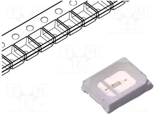 OSB42835C1H-60MA, Светодиод, SMD, 2835, голубой, 2-4лм, 2,8x3,5x0,85мм, 120°, 60мА