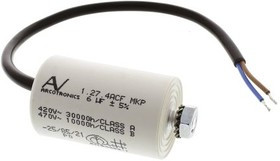 C274ACF4600WA0J, Пленочный конденсатор, 6 мкФ, Серия C27 Motor Run, 470 В, Проводные Выводы, ± 5%, 2