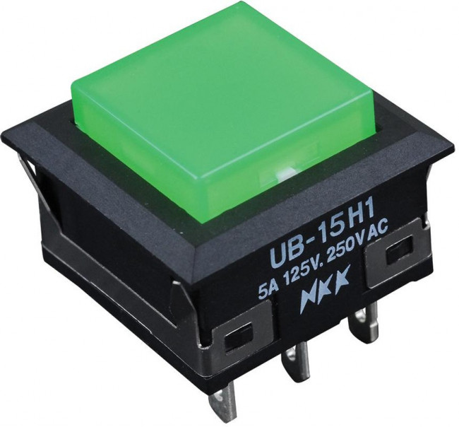 UB15KKW015F-FF, Pushbutton Switches SPDT ON-(ON) GREEN UB15KKW015F-FF, Pushbutton Switches SPDT ON-(ON) GREEN