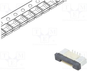 DS1020-08-8VBT11-R, Разъем: FFC (FPC); вертикальный; PIN: 8; ZIF; SMT; 500мА; луженые