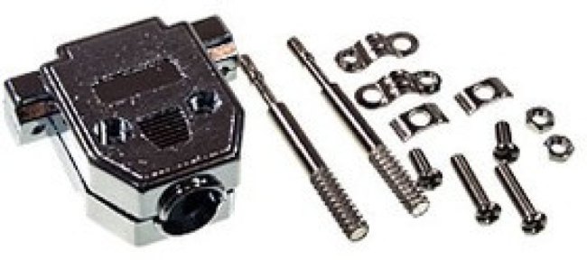 DNT-15C, корпус для D-SUB 15pin металлизированный с удлиненным винтом (158-15CCT)
