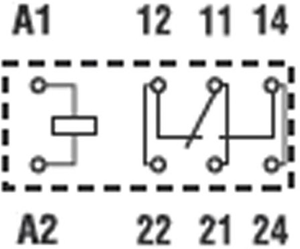 40.61.7.012.0000, Универсальное реле, серия 40, силовое, SPDT, 12В DC, 16А