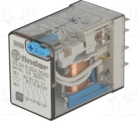 55.34.9.024.0040, Реле 4 переключ. 24VDC, 7A/400VAC 4PDT