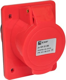 Кабельная розетка 32А 3Р+Е IP44 скрытая 380В 424 ЭКФ ps-424-32-380