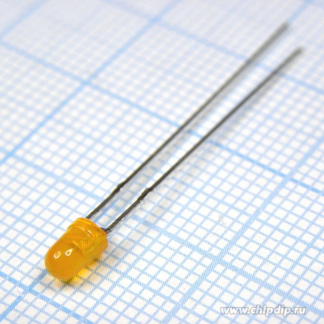 L-7104ED (L-934ED), Светодиод оранжевый 60° d=3мм 20мКд 625нМ (OBSOLETE!)