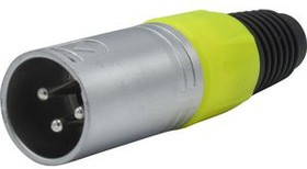 RND 205-00885, XLR Connector, Plug, Straight, Cable Mount, 3 Poles