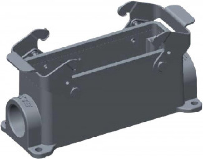 T1440242121-000, Heavy Duty Power Connectors Hood Steel Lock PG21 Side Entry