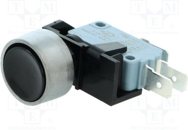 C0911KBAAJ, Pushbutton Switches C0911KB T0186 SHROUD BLK BUTTON ASSEMBLED