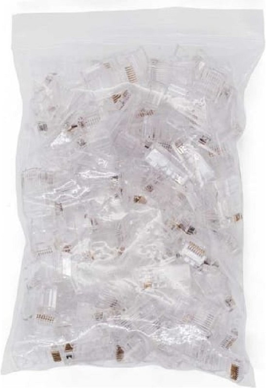 Filum FL-NA-PLUG5E-4 Коннектор RJ-45, 5E кат., сквозные отверстия, 8p8c, 6 мкм, универсальный, для одножильного и многожильного кабеля, уп/1