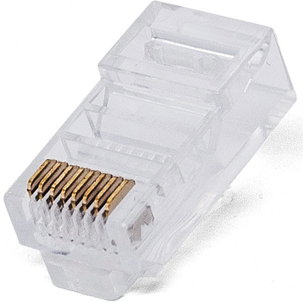 Filum FL-NA-PLUG5E-4 Коннектор RJ-45, 5E кат., сквозные отверстия, 8p8c, 6 мкм, универсальный, для одножильного и многожильного кабеля, уп/1