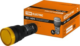 Лампа AD-16DS(LED)матрица d16мм желтый 230В АС TDM Лампа AD-16DS(LED)матрица d16мм желтый 230В АС TDM
