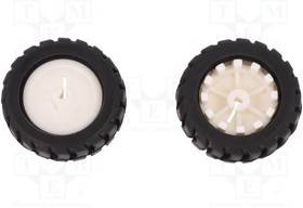 DF-FIT0085, Колесо, Ось D профиль, белый,черный, резина, - 42мм, W 19мм