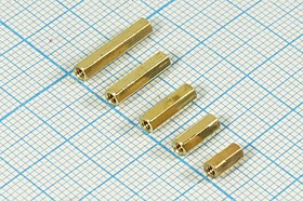 Стойка проходная, латунная, длинной L 8,0мм, М2, диаметр 3мм, PCHSS2; Q-4921 B стойка L 8,0\М2\S3\лат\ проходная\PCHSS2