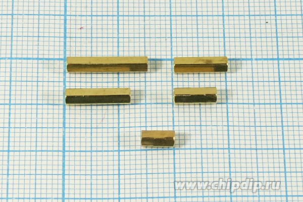 Стойка проходная, латунная, длинной L 8,0мм, М2, диаметр 3мм, PCHSS2; Q-4921 B стойка L 8,0\М2\S3\лат\ проходная\PCHSS2