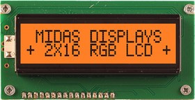 MD21605A6W-FPTLRGB, MD21605A6W-FPTLRGB LCD LCD Display, 2 Rows by 16 Characters