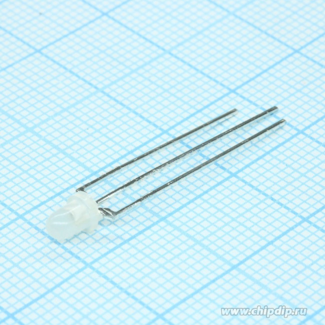 L-3WSURKCGKW, Светодиод 3мм/красный/ 630нм/400-700мкд/ - зеленый/570нм/ 60-160мкд/белый матовый/60°/шаг 2,54мм L-3WSURKCGKW, Светодиод 3мм/красный/ 630нм/400-700мкд/ - зеленый/570нм/ 60-160мкд/белый матовый/60°/шаг 2,54мм