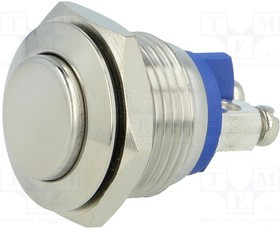 V16-10H-S, Переключатель антивандальный, 1, SPST-NO, 2A/36ВDC, IP65, 16мм