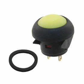 RP8100B1M1CEBLKYELNIL, Pushbutton Switches Round, Illuminated Pushbutton